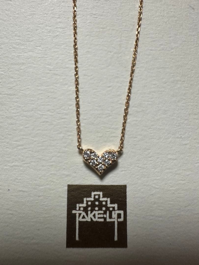 TAKE-UP ダイヤ　地金　リバーシブル　ネックレス　k18PG