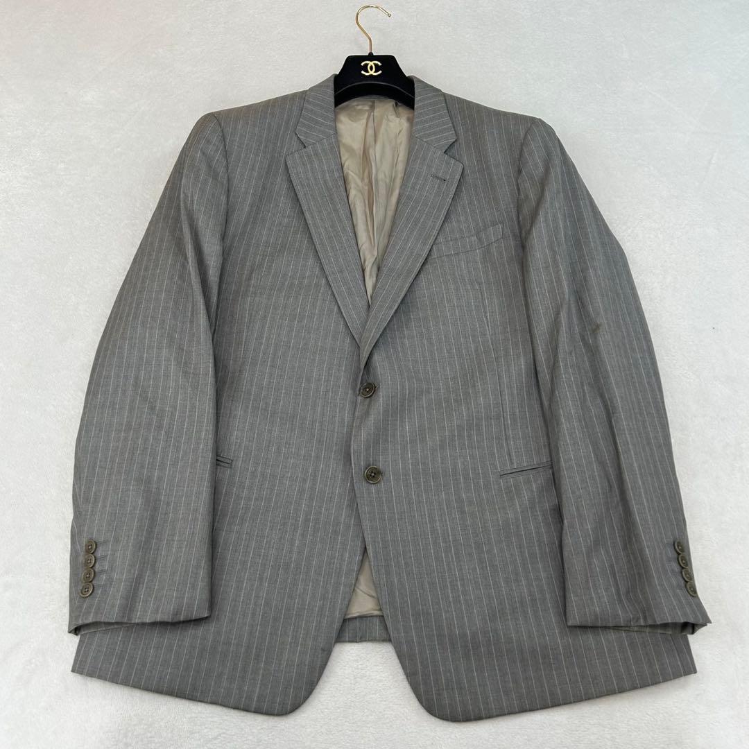 K622 XXL アルマーニコレツォーニ シルク混 スーツ上下 グレー メンズ