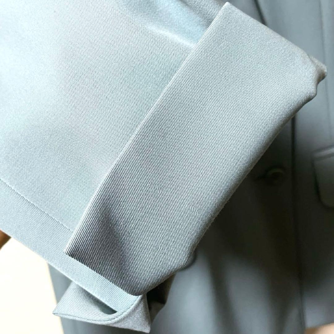 MaxMara 白タグ ブルー46 ダブルブレスト テーラード ロールアップ