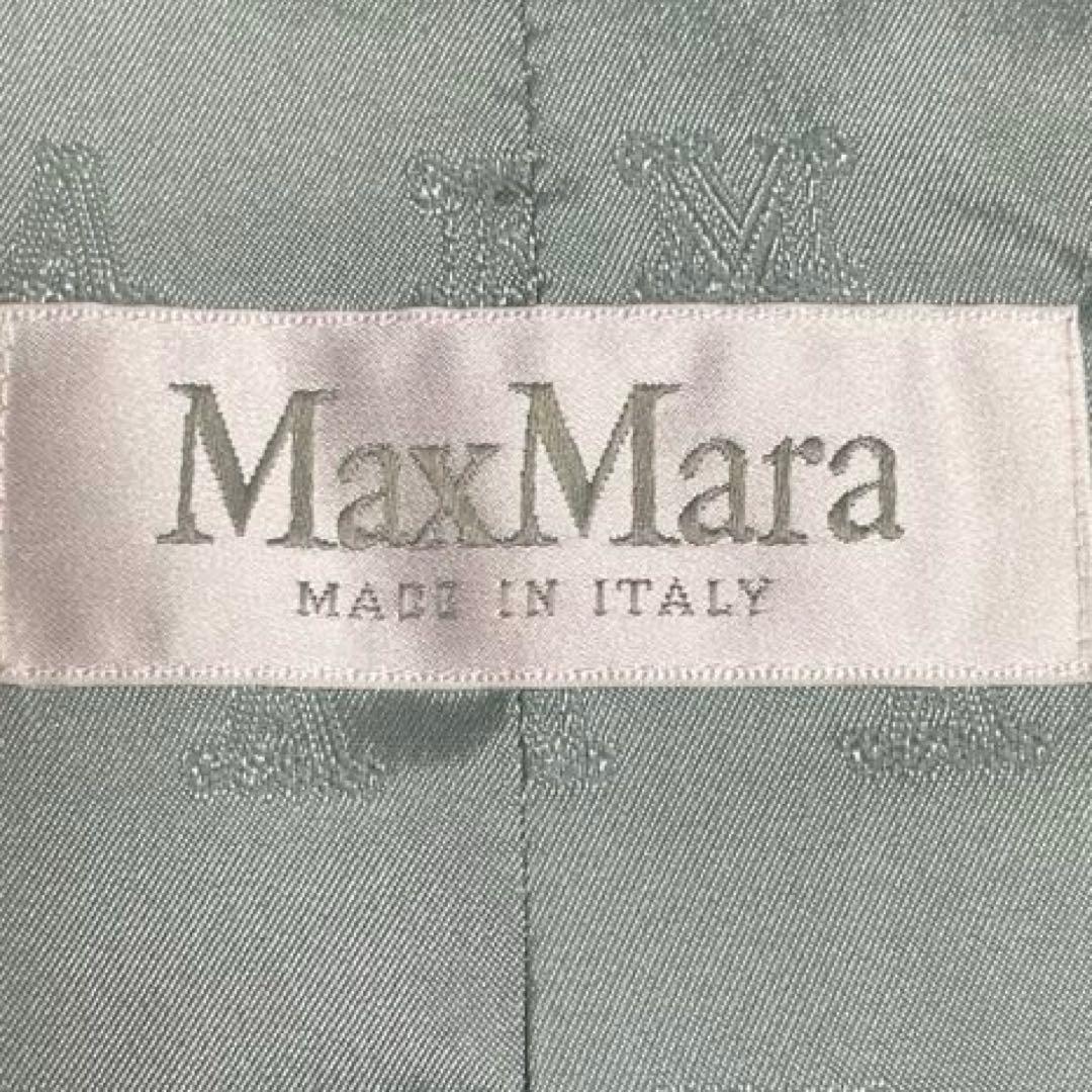 MaxMara 白タグ ブルー46 ダブルブレスト テーラード ロールアップ