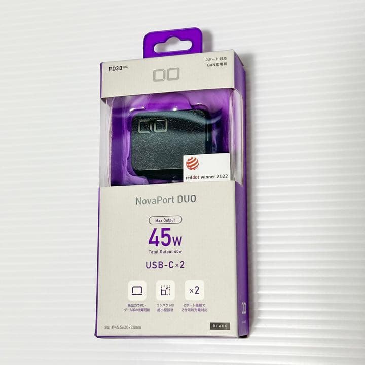 未使用品！ CIO PD G45W2C NovaPort DUO GaN 黒 白