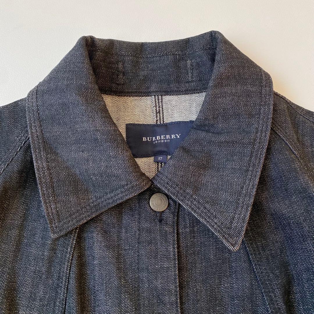 【美品】バーバリーロンドン　ストレッチデニムジャケット　ベルト付き　大きいサイズ