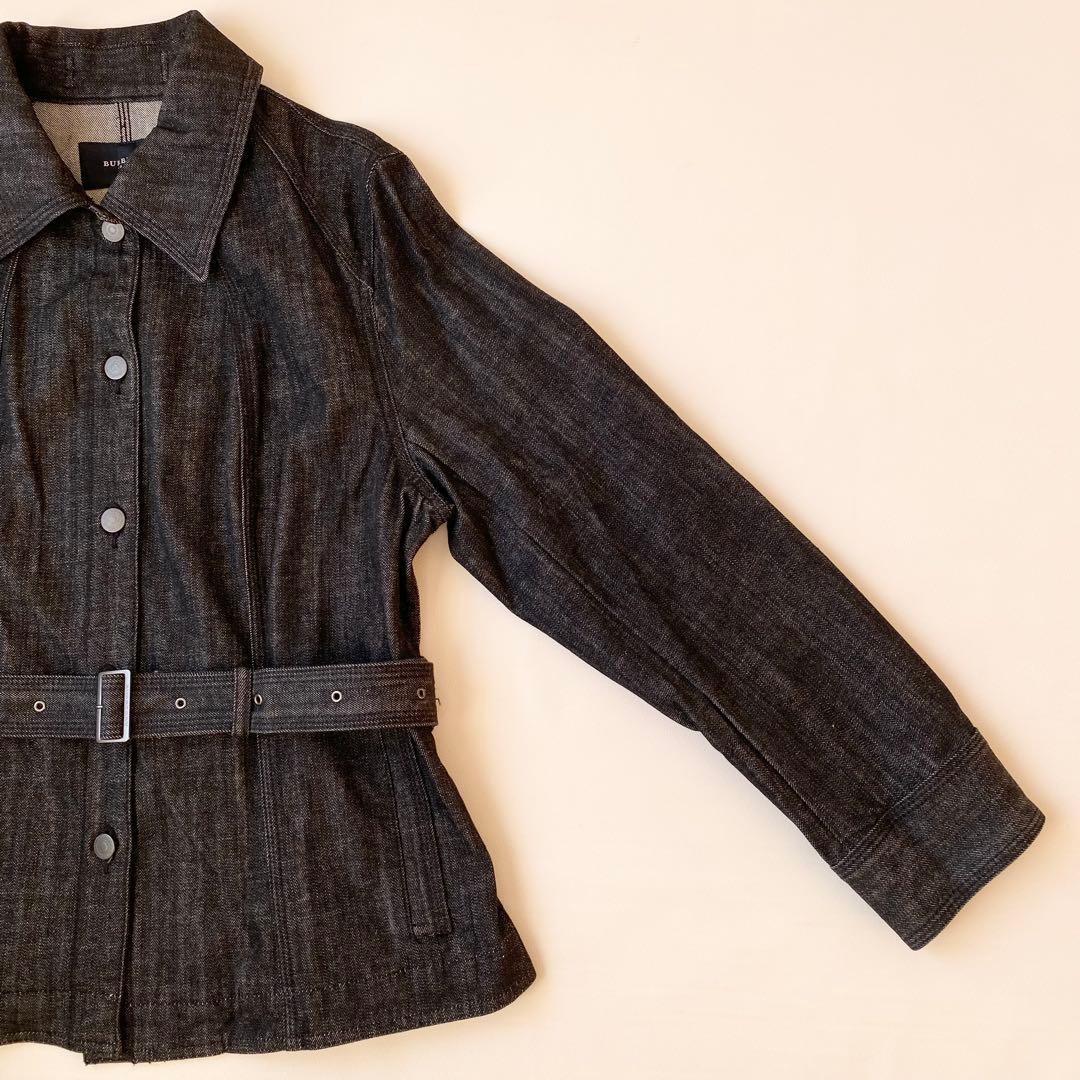 【美品】バーバリーロンドン　ストレッチデニムジャケット　ベルト付き　大きいサイズ