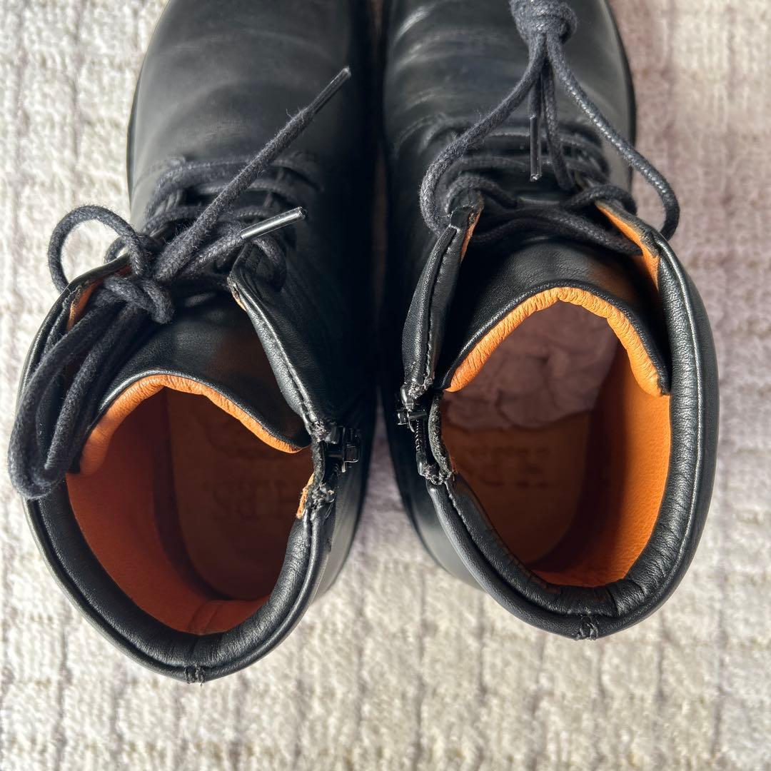レザー ブラック ショートブーツ