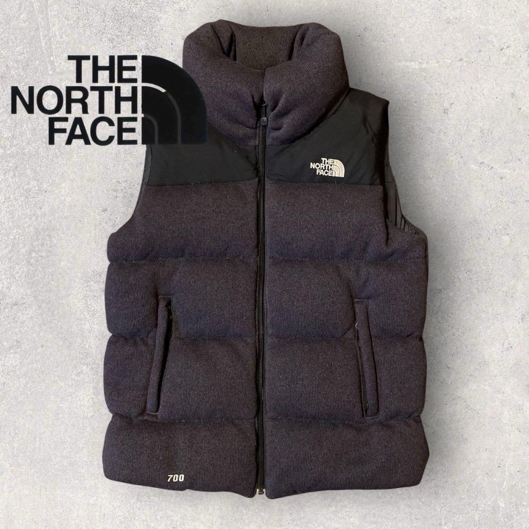 【ザ・ノースフェイス】ダウンベスト　ヌプシ　700 M 刺繍ロゴ　美品　g
