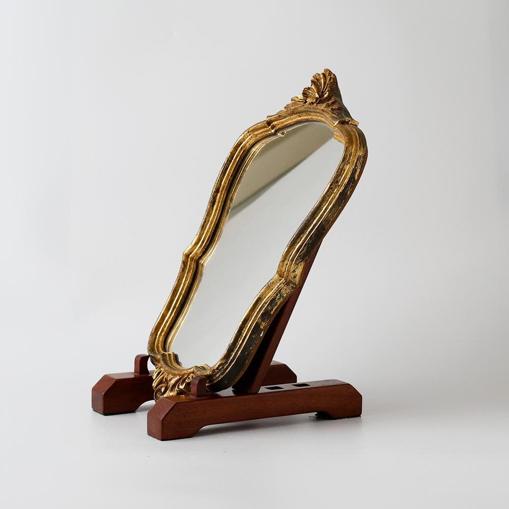 T　フランス直輸入 アンティークマルシェ 金縁ミラー