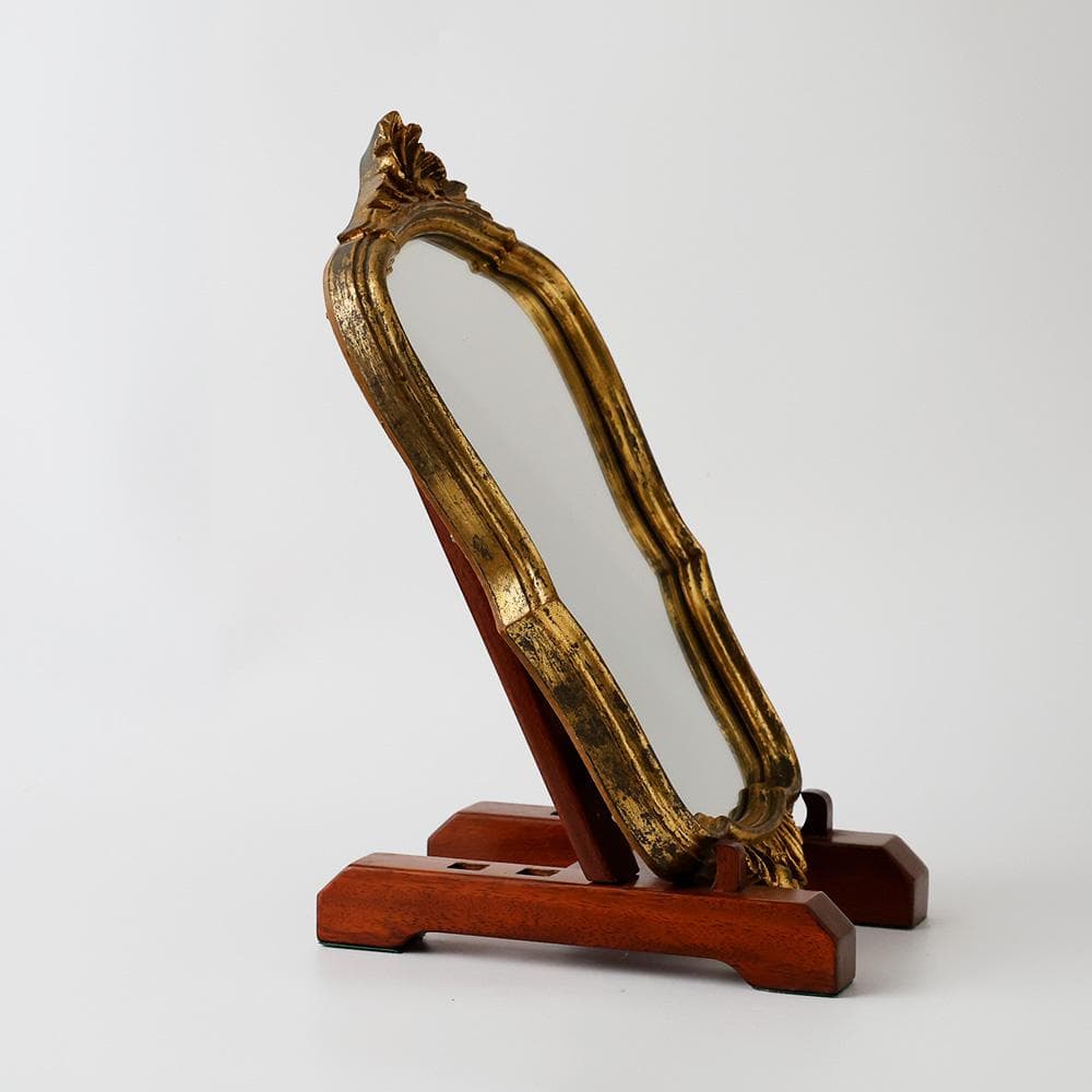 T　フランス直輸入 アンティークマルシェ 金縁ミラー