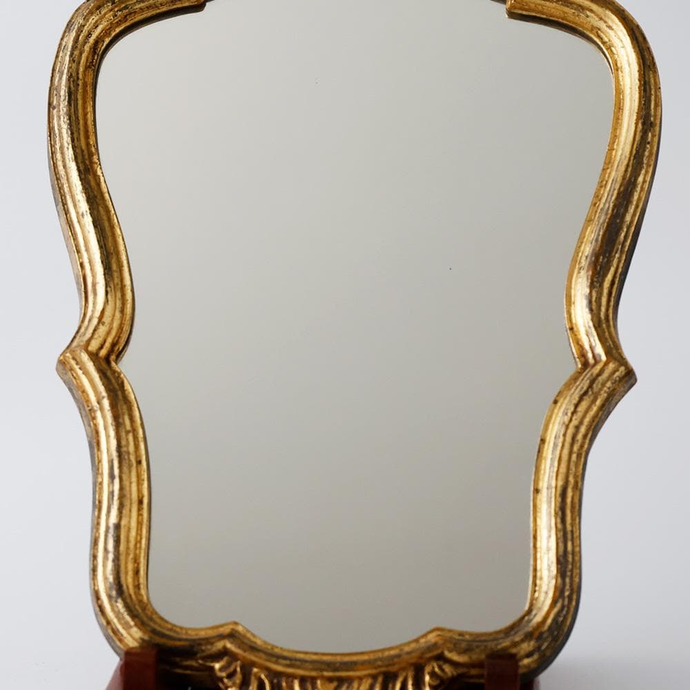 T　フランス直輸入 アンティークマルシェ 金縁ミラー