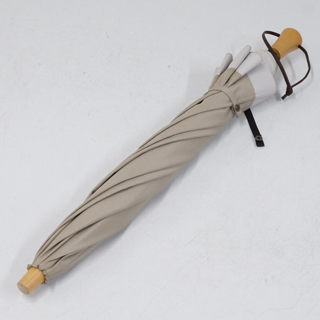 サンバリア100 完全遮光 折りたたみ傘 USED品 ベージュ コンビ 日傘