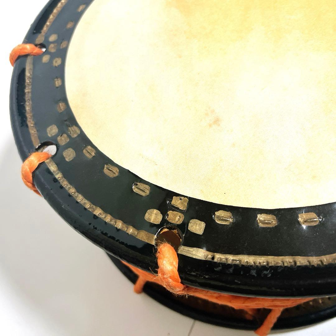 締め太鼓　和太鼓 34.5cm×16cm 蒔絵　打楽器　鼓面良好　金彩