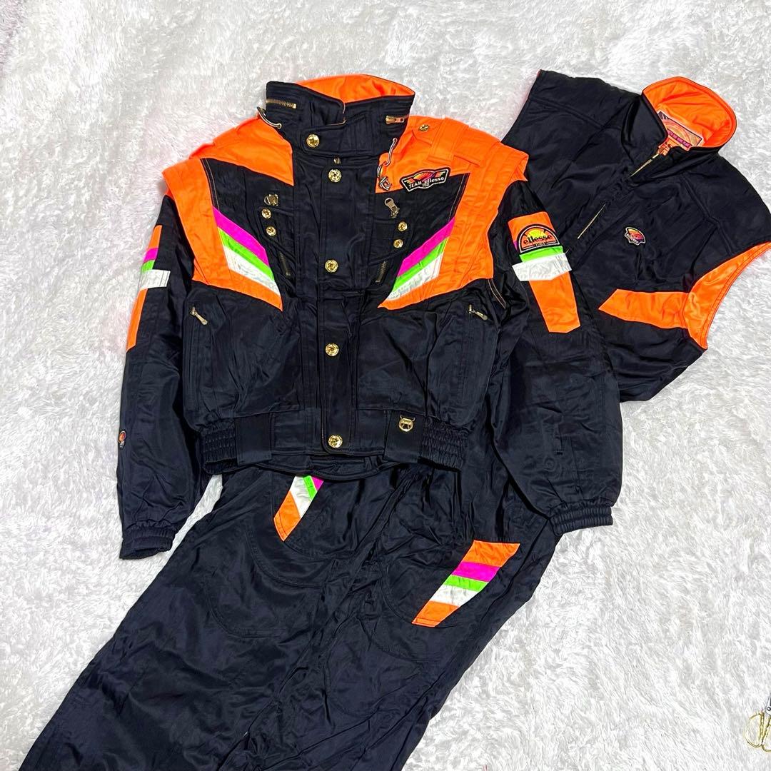 美品　vintage スキーウェア　セットアップ　エレッセ　スノーウェア