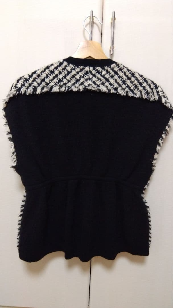 Ballsey ニットコンビツイード フレンチスリーブジレ　36（9号）