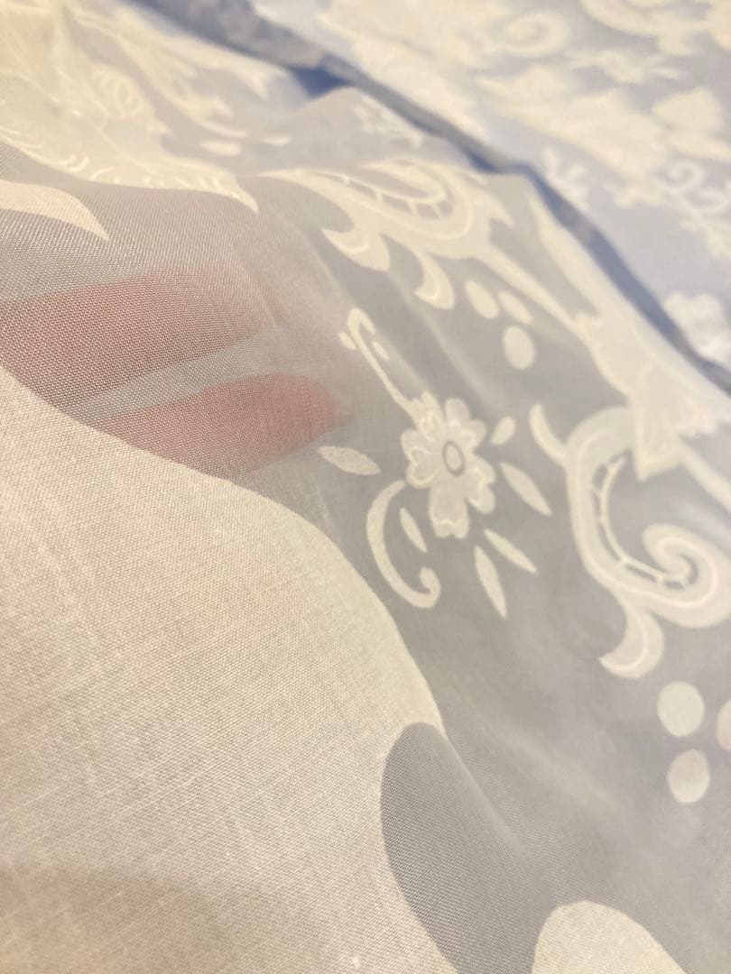 テーブルクロス　テーブルナプキン　9点セット　ヨーロッパお土産　水色　楕円形