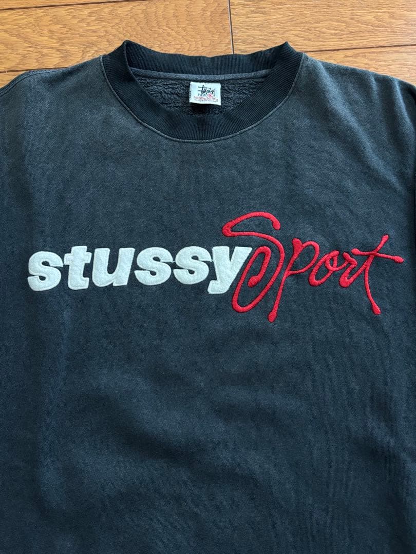 stussy sport 90sスウェット　刺繍ロゴ　トレーナー