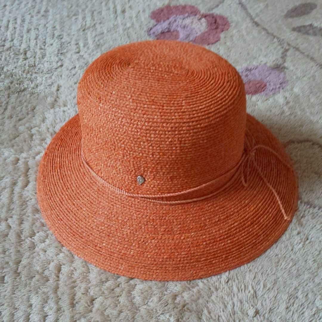 美品 ヘレンカミンスキー♥️CARLA ラフィアハット オレンジ