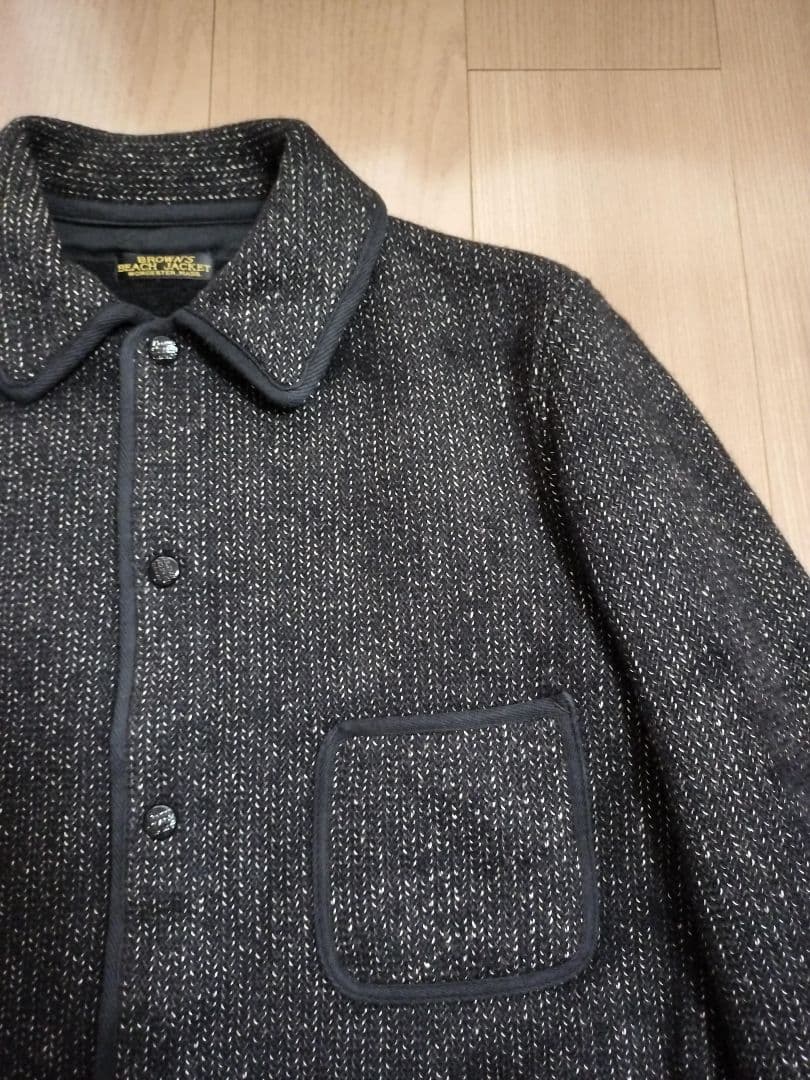 美品 ブラウンビーチ カバーオール 40 ファースト ブラック ゴマ塩