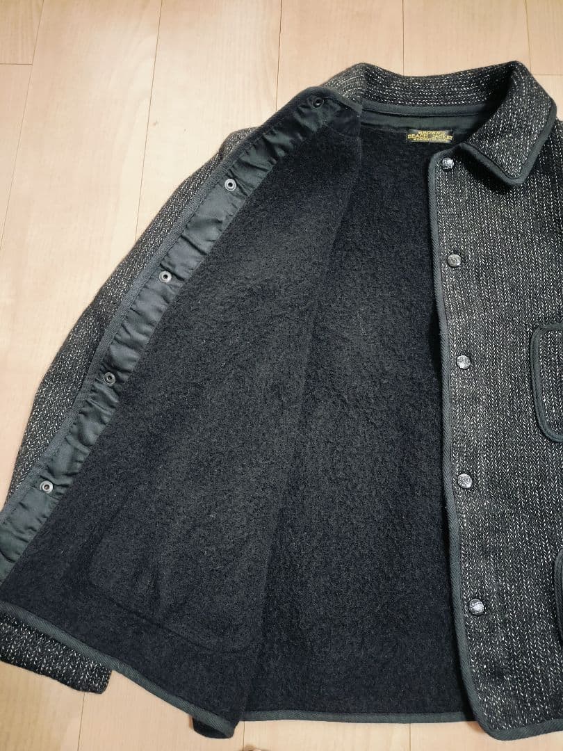 美品 ブラウンビーチ カバーオール 40 ファースト ブラック ゴマ塩