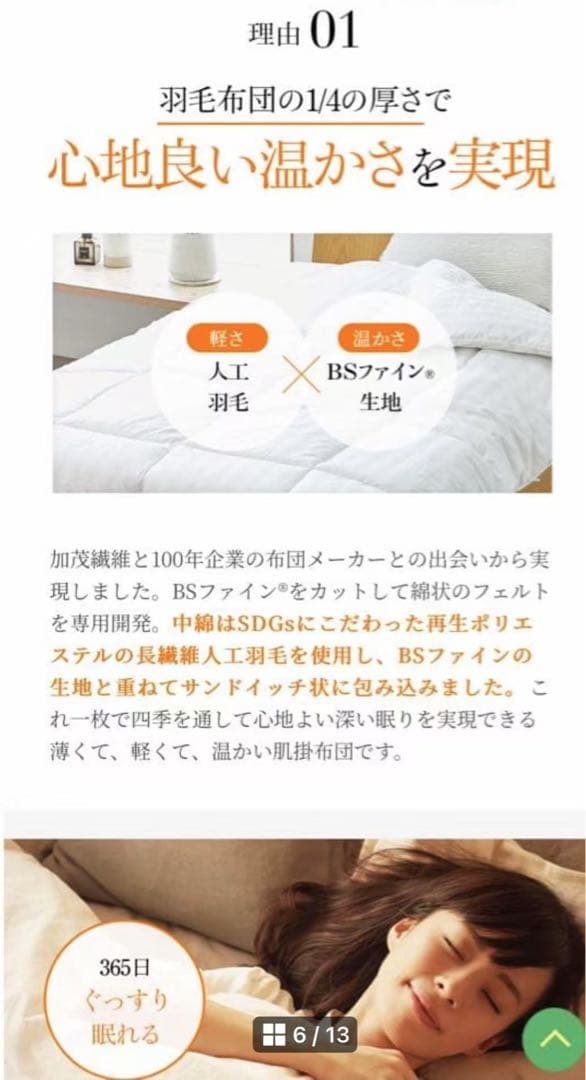 新品未使用 BSファイン肌掛け布団