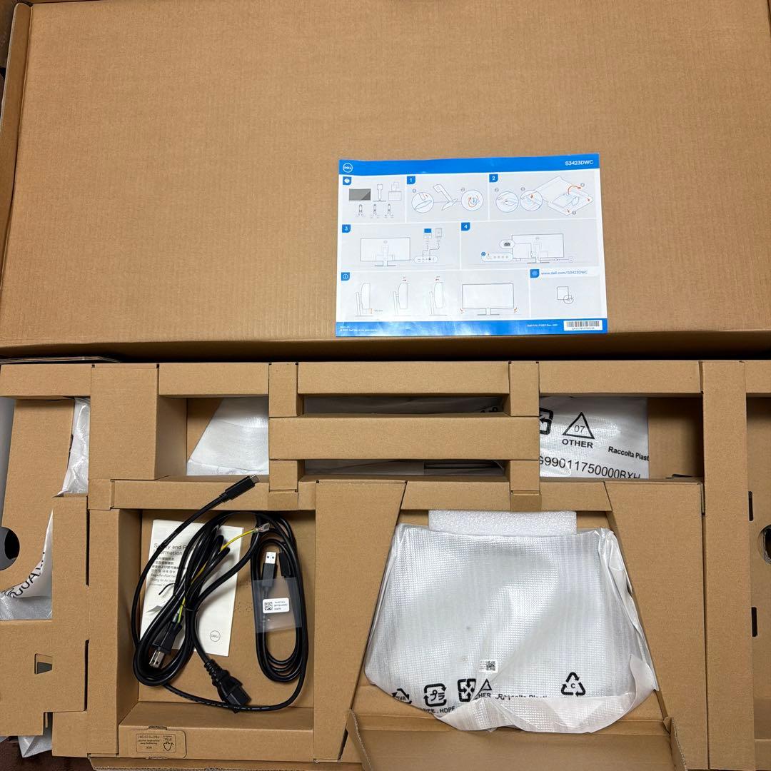 美品 Dell S3423DWC 34インチ 曲面 USB-Cモニター　元箱あり