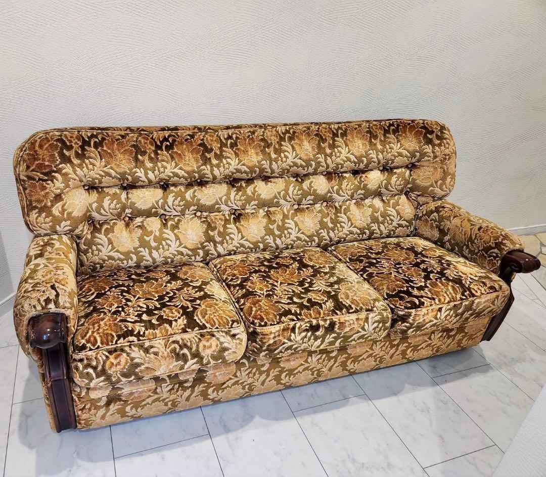 オールドカリモク　old karimoku 金華山　アンティーク3人掛けソファ