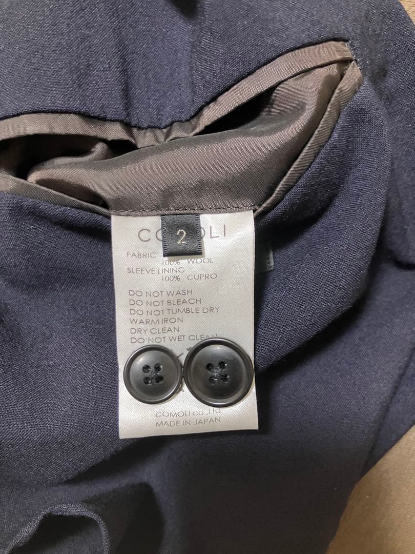 comoli セットアップ　ウール2bジャケット　ウール2タックパンツ　サイズ2