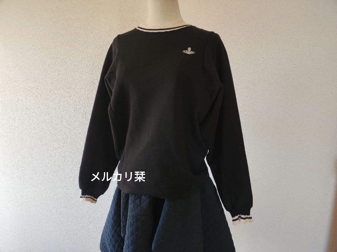 ヴィヴィアンウエストウッド オーブ刺繍リブトレーナートップス