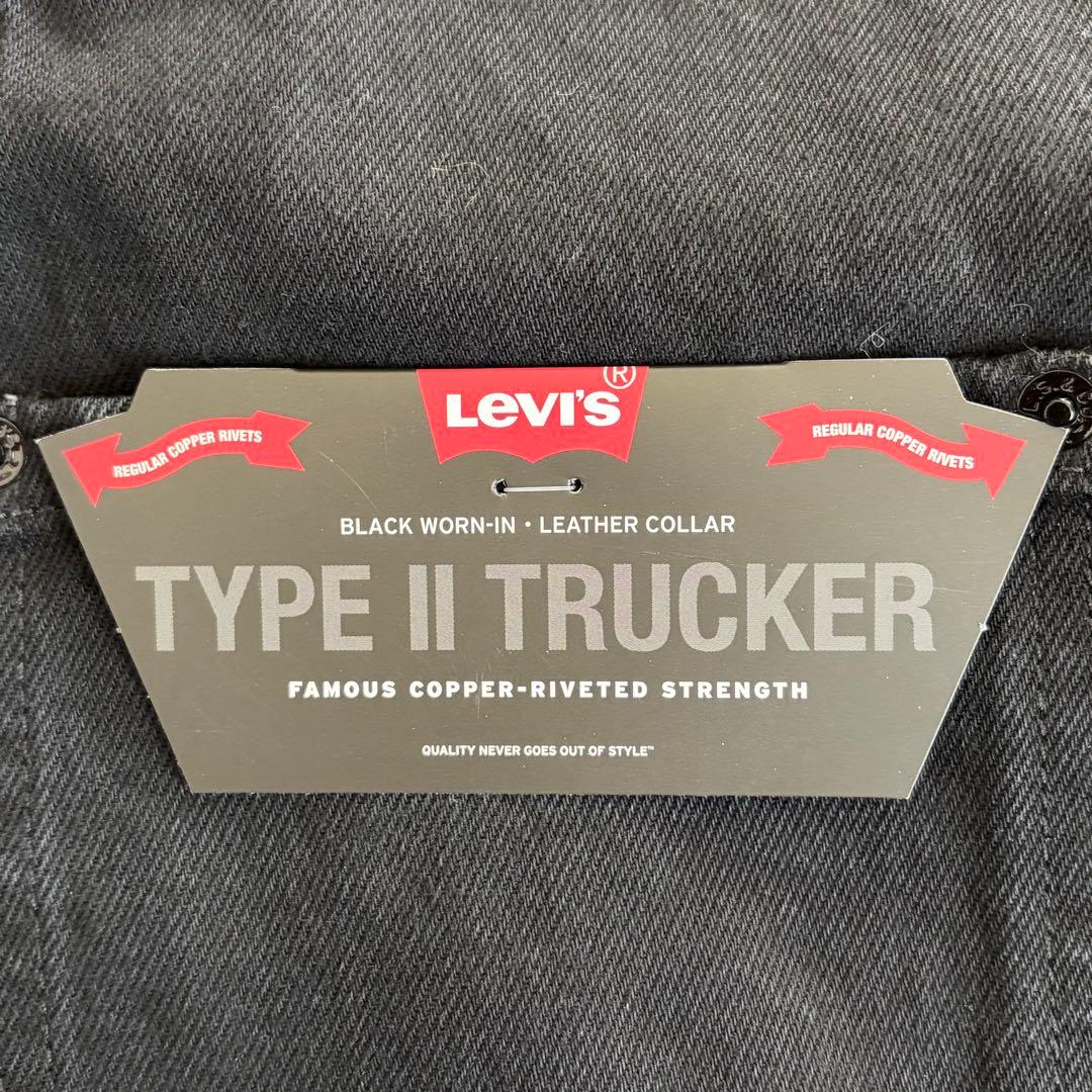 Levi’s　2nd　セカンド　トラッカー ジャケット　レザー　デニム　黒　M