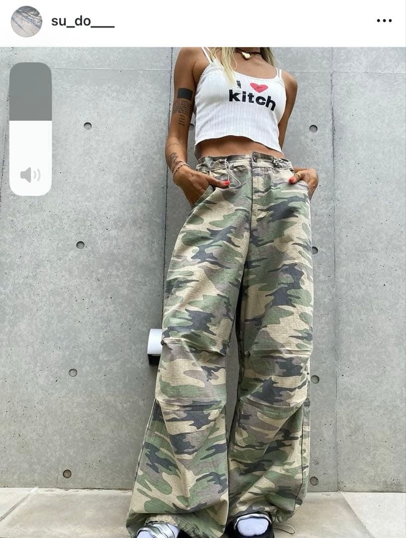 yuu sudo カモフラージュ パラシュートパンツ　sサイズ