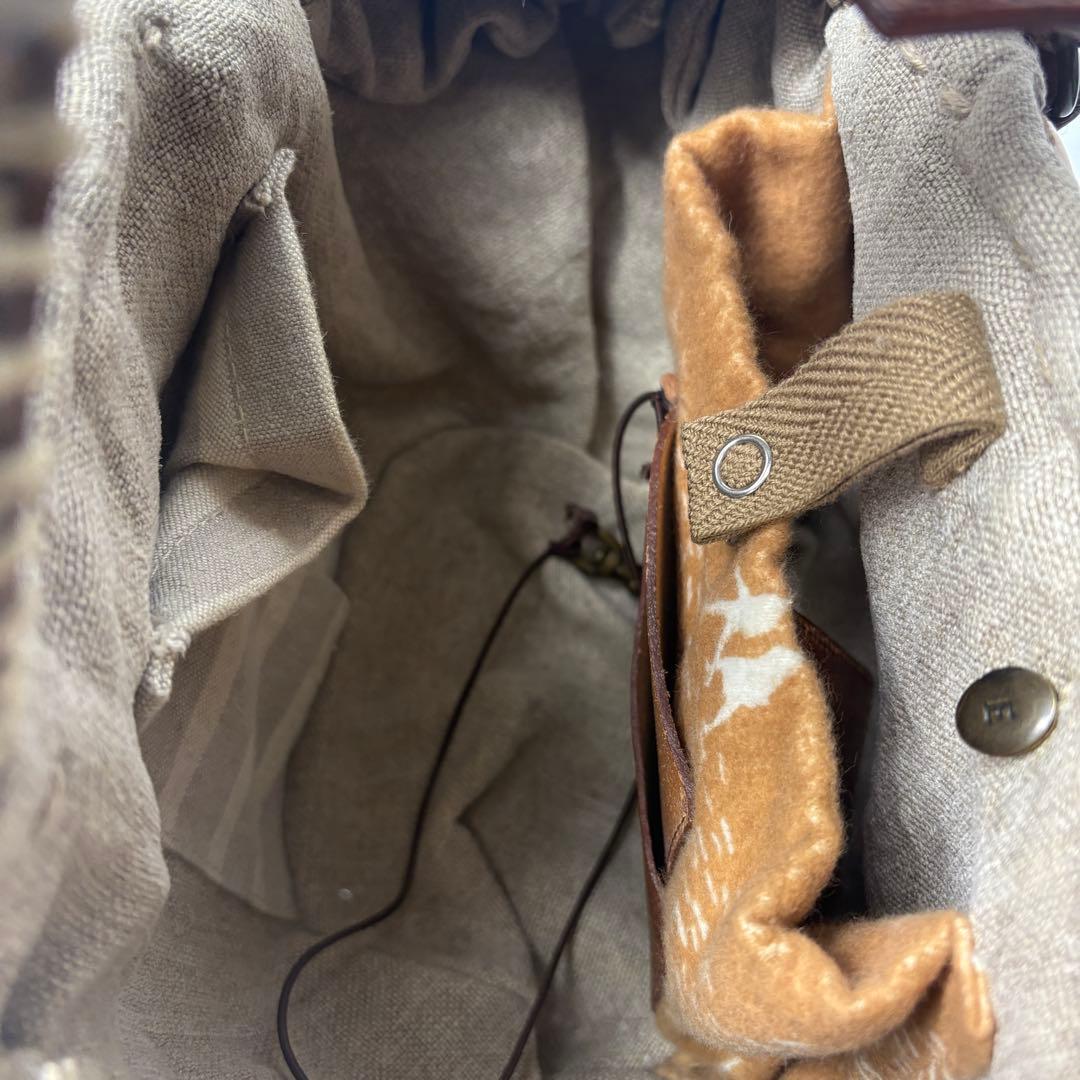 ebagos エバゴス / かごバッグ 紅藤×オイルショルダー