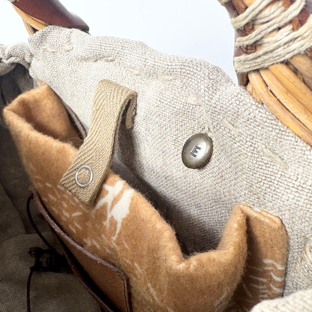 ebagos エバゴス / かごバッグ 紅藤×オイルショルダー