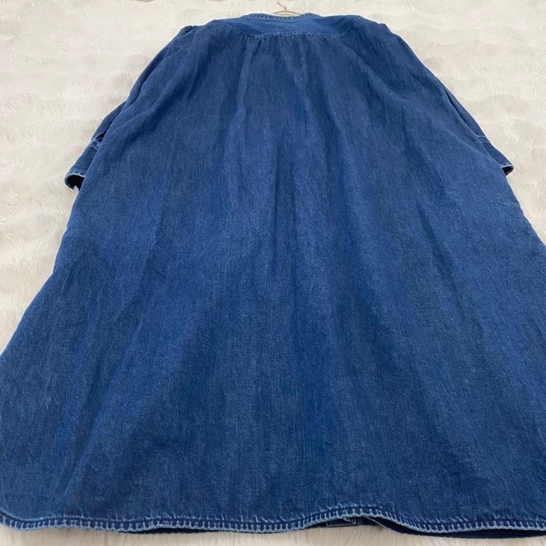 【ハニハニ様】23区 デニム 長袖 ワンピース バンドカラー 40 ソフトデニム