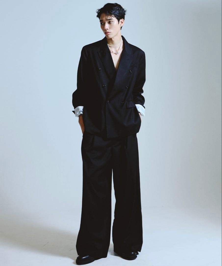 Camphor wood 1タックワイドバギースラックス