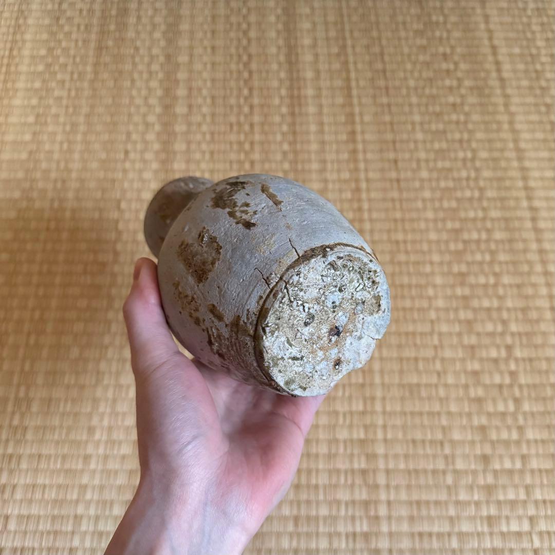古瀬戸 初期水瓶 水差 水滴 鎌倉時代 花瓶 猿投 古常滑 古美術 骨董 無傷
