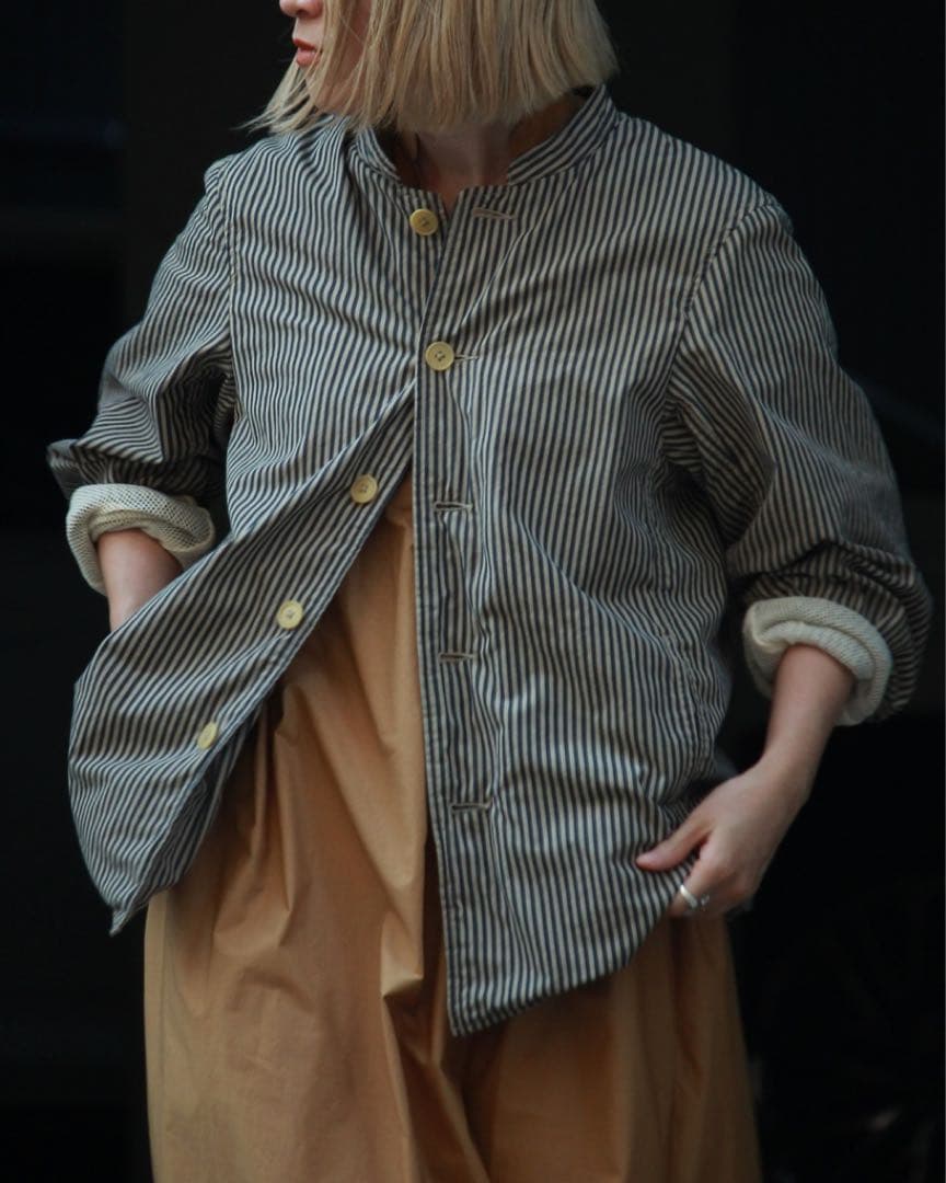 ナナミカ　nanamica Band Collar Stripe Jacket