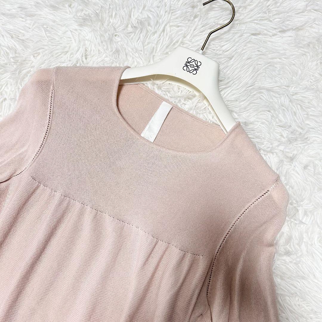 Merlette マーレット フレア ニット ロングワンピース S ピンク