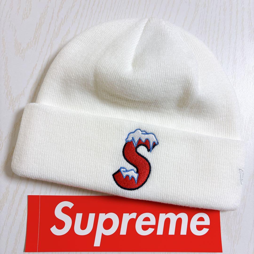 Supreme NEW ERA ニット帽　ビーニー　Sロゴ ホワイト　白　雪