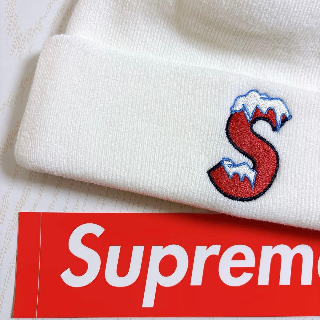 Supreme NEW ERA ニット帽　ビーニー　Sロゴ ホワイト　白　雪