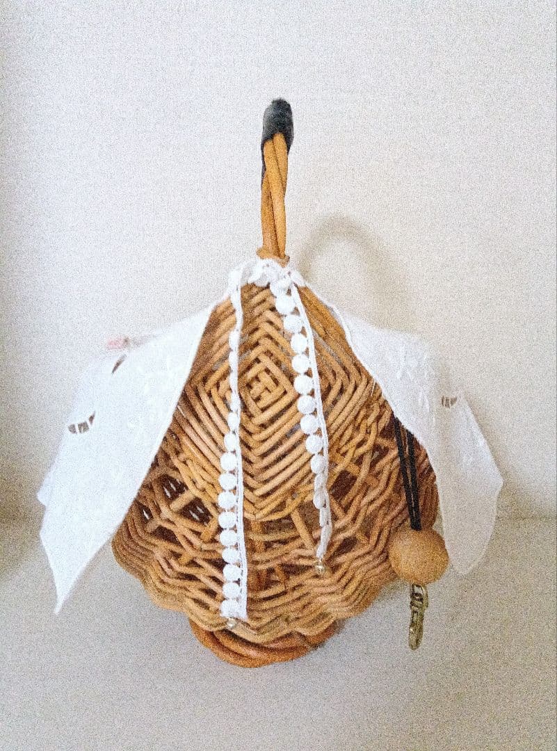 新品タグ付き堀川波さんdot to dotアンティークレース付きカゴバッグ