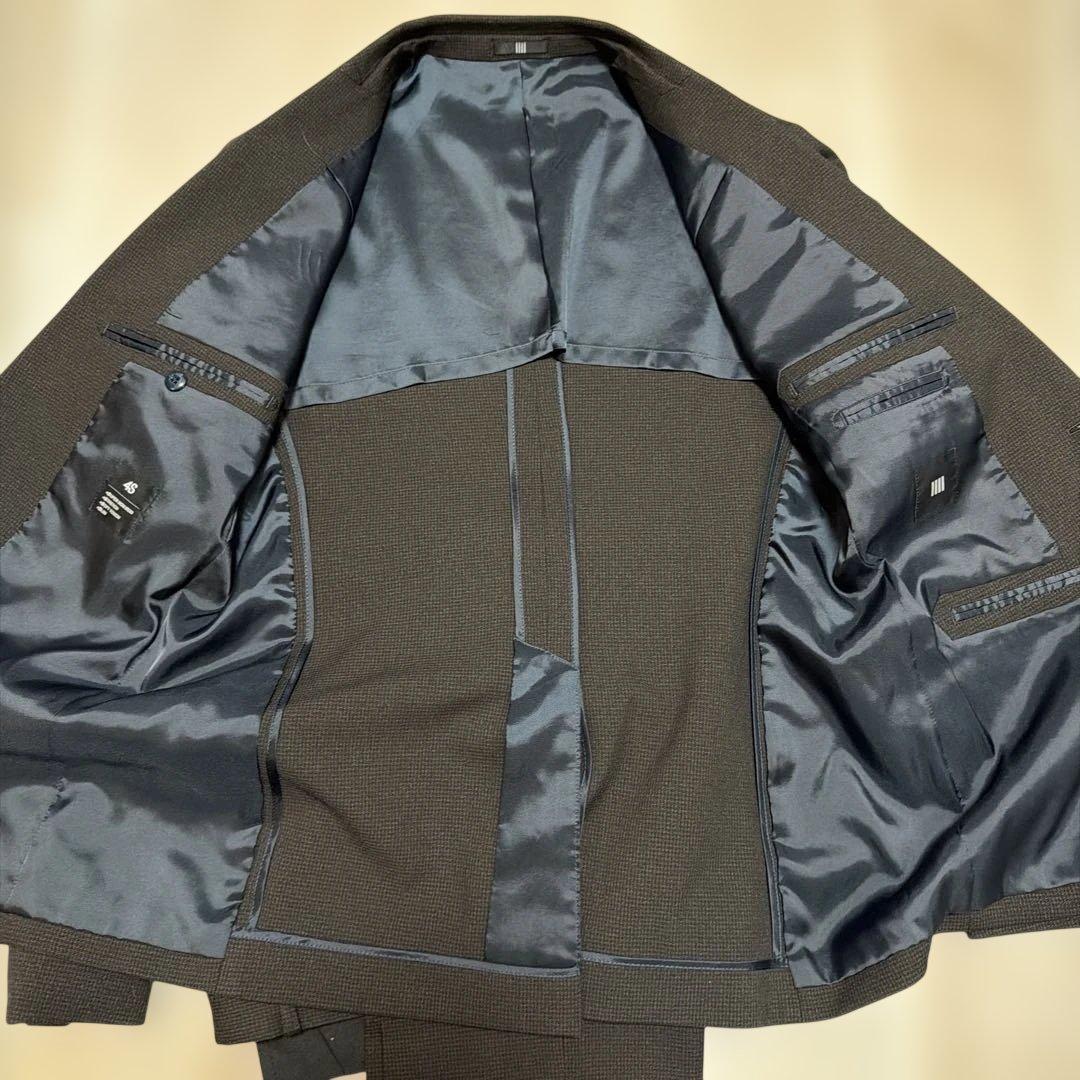 スーツセレクトブラウンスーツスリーピース 身長170 胸囲92ウエスト80 A5