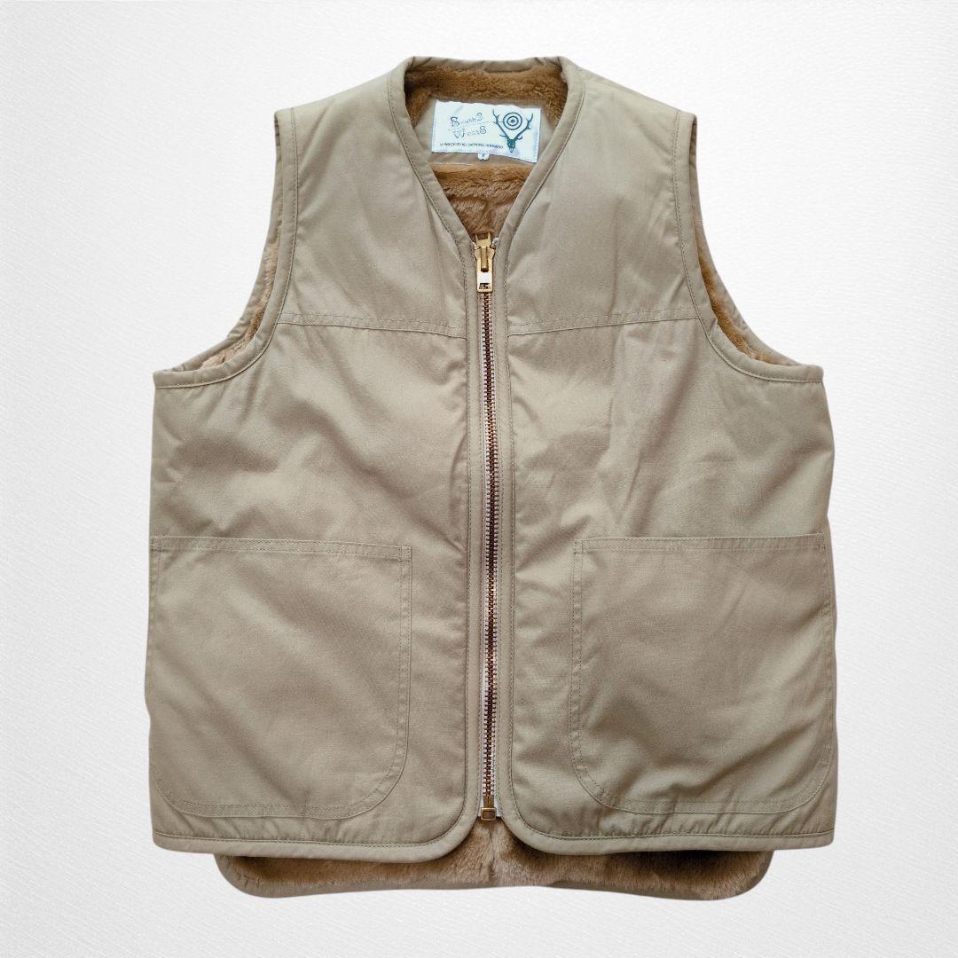 south2west8 裏ボアベスト フルジップ【S】日本製 アウトドア メンズ
