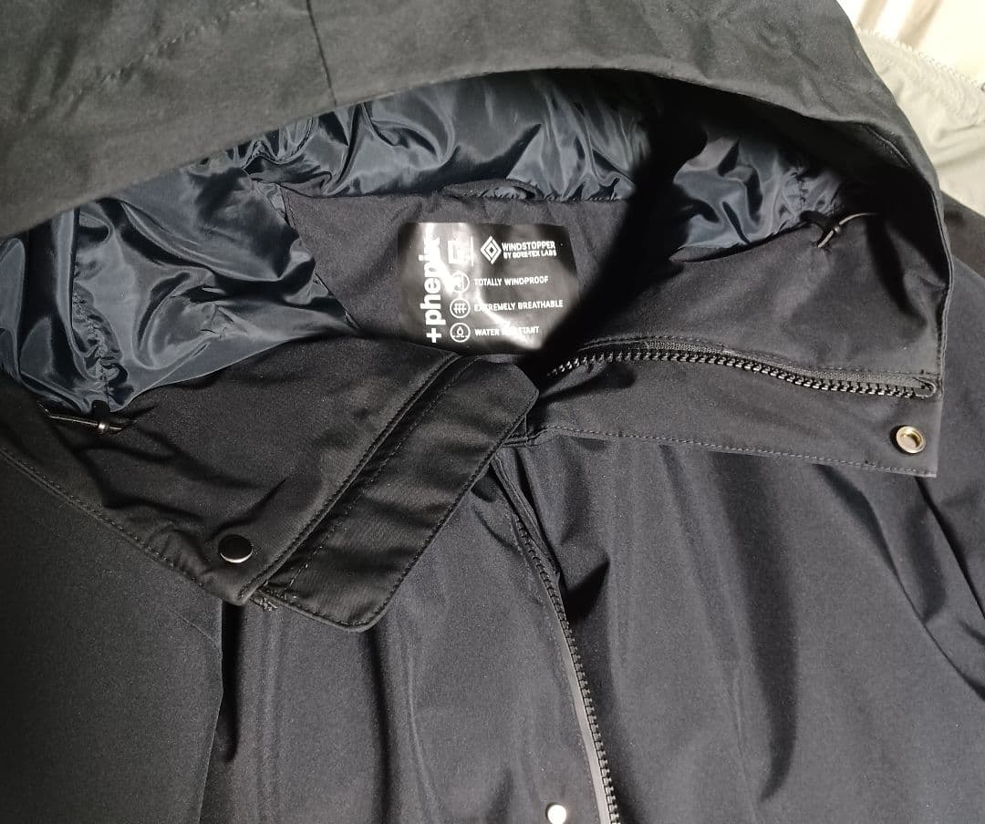 美品 +phenix WINDSTOPPER by GORE-TEX ダウン 黒