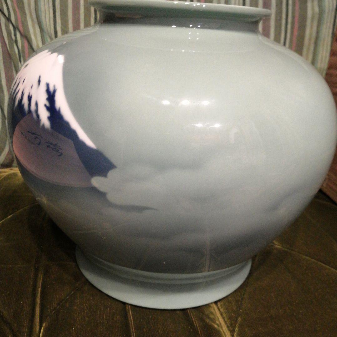 深川製磁　青磁富士　明治型10号 花生