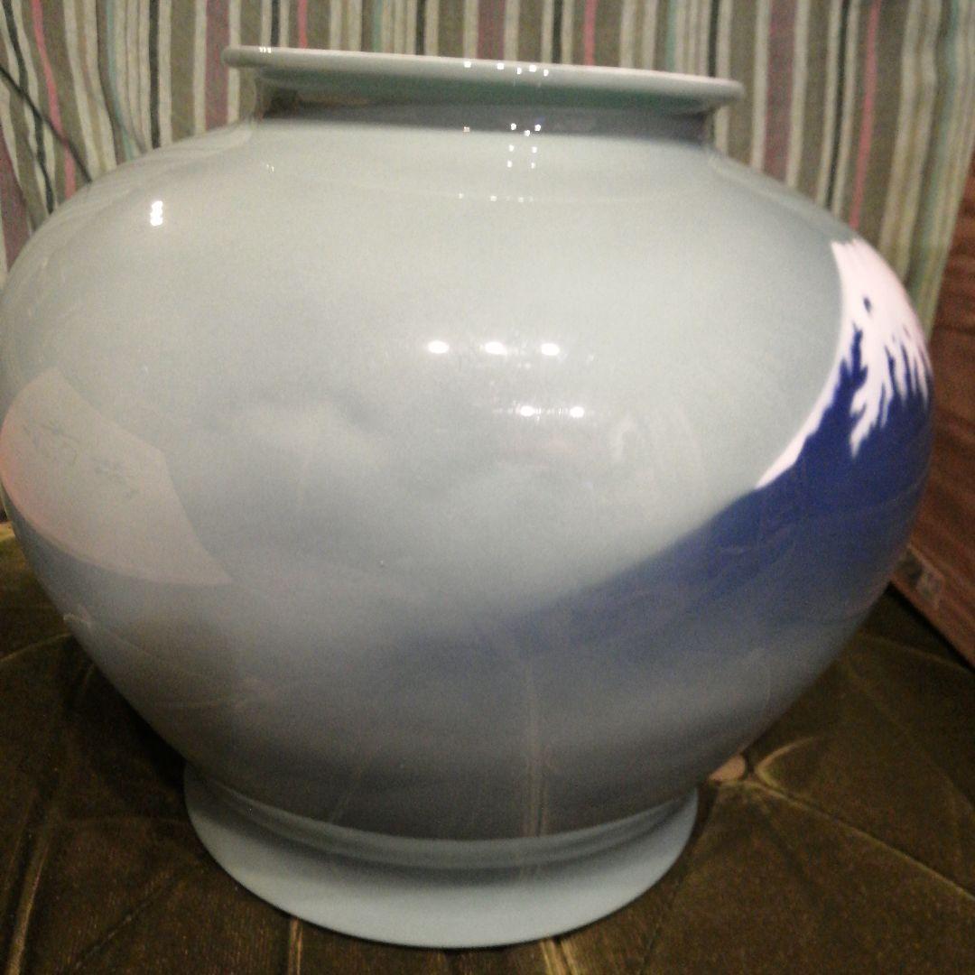 深川製磁　青磁富士　明治型10号 花生