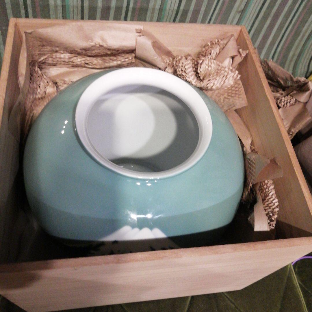 深川製磁　青磁富士　明治型10号 花生