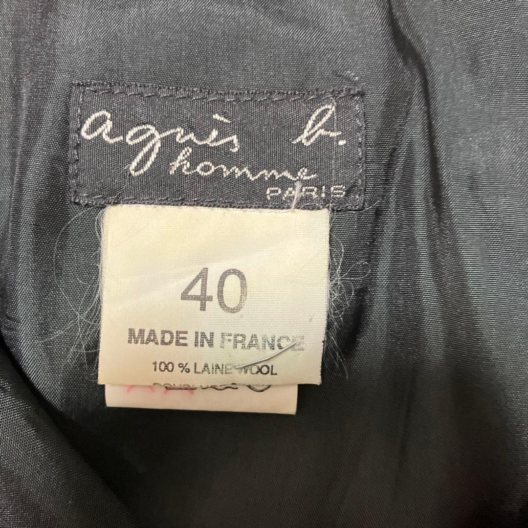 90s agnès b. HOMME ウールスラックスブラック フランス製 40