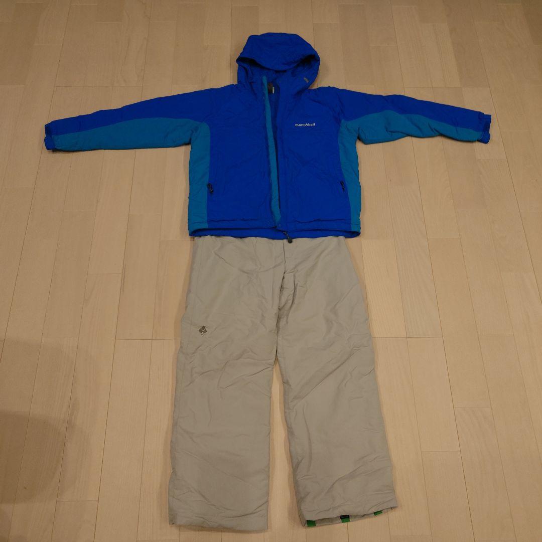 ❗️お値下げ❗️mont-bellパウダーライトジャケット&ビブ160セット中古