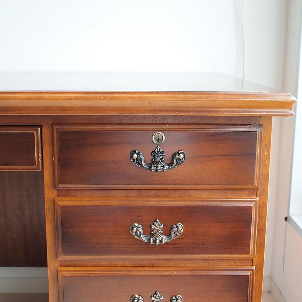 オールドカリモク コロニアル 両袖デスク 鍵無 ビンテージ ZR24010