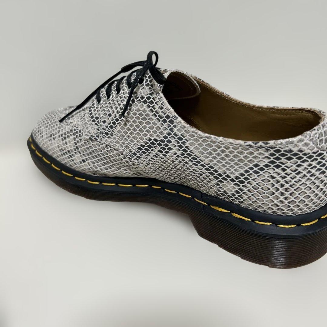 ドクターマーチン 3ホール スネーク柄 レザーシューズ 26cm ホワイト