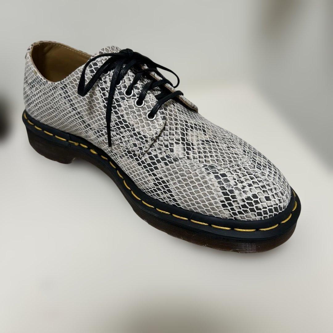 ドクターマーチン 3ホール スネーク柄 レザーシューズ 26cm ホワイト