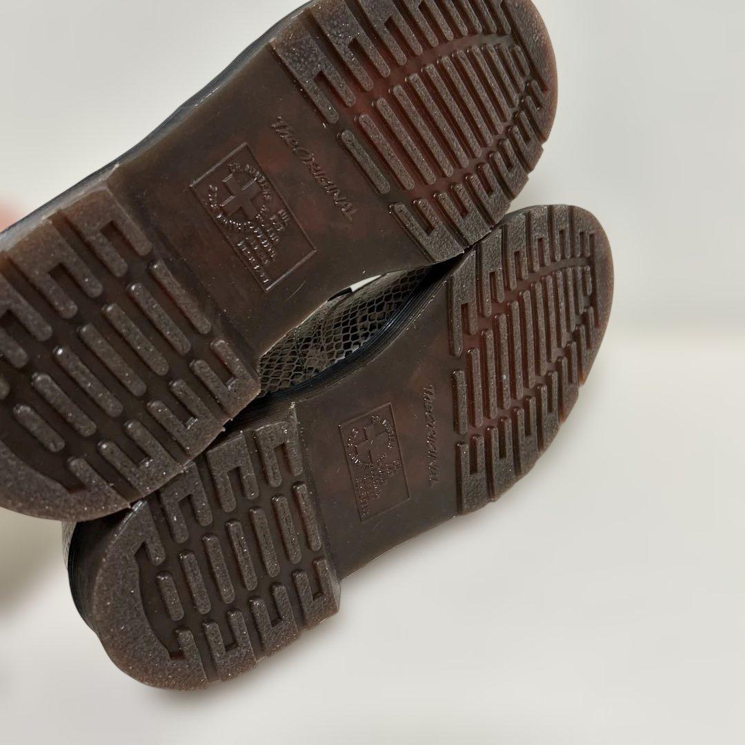 ドクターマーチン 3ホール スネーク柄 レザーシューズ 26cm ホワイト